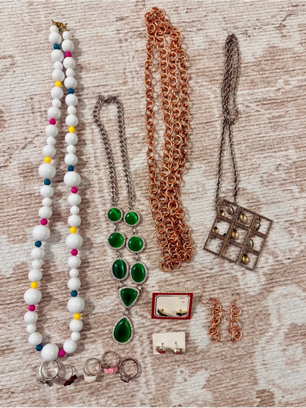 Lot of Women’s Jewelry — animal rings, fondant, necklaces, playful earrings
